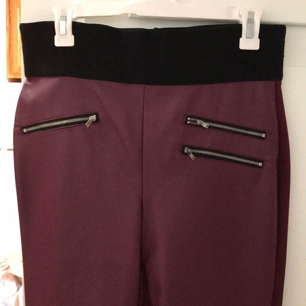 Leather pants and cotton back